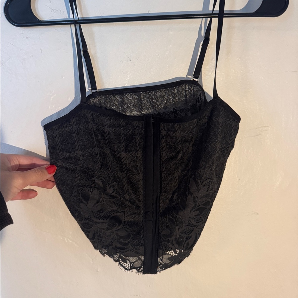 Y2K black cropped going out top